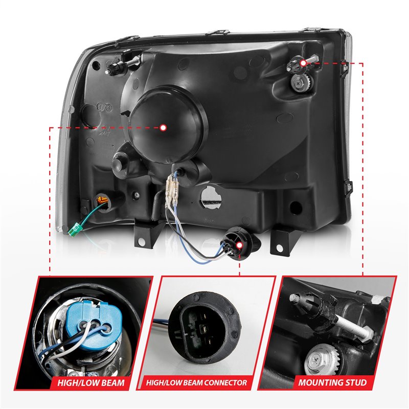 Anzo USA | Crystal Headlight Set - Excursion / F-250 / F-350 2000-2004