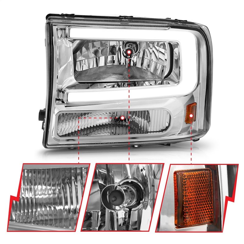 Anzo USA | Crystal Headlight Set - Excursion / F-250 / F-350 2000-2004