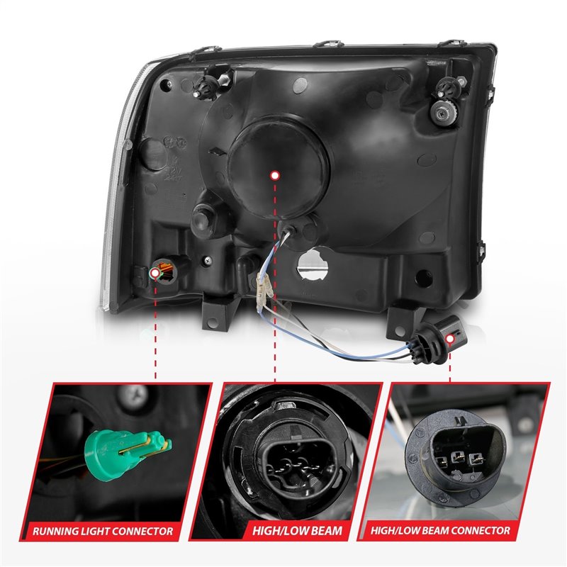 Anzo USA | Crystal Headlight Set - Excursion / F-250 / F-350 2000-2004