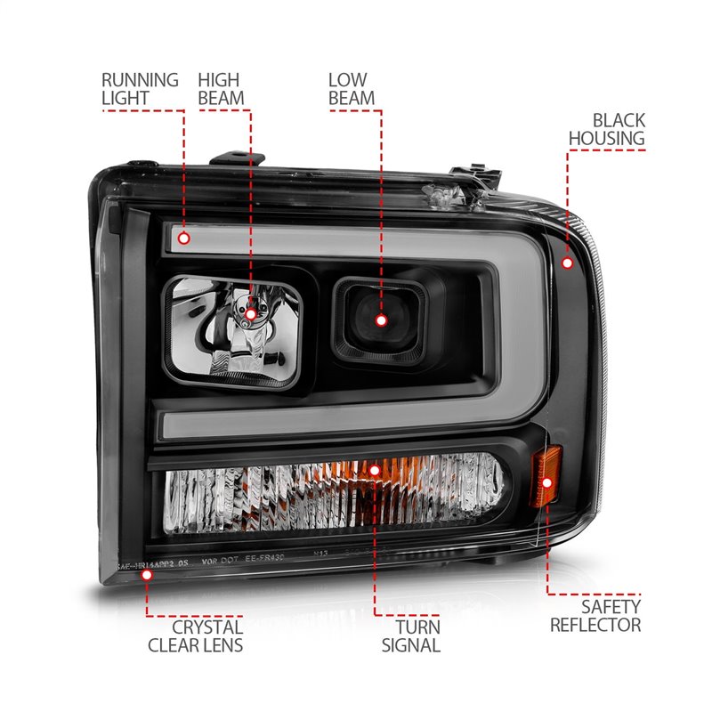 Anzo USA | Projector Headlight Set - Excursion / F-250 / F-350 2005-2007