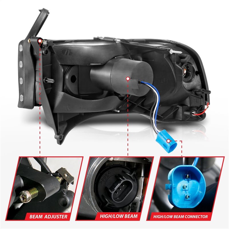 Anzo USA | LED Crystal Headlight - Ram 1500 / 2500 / 3500 2000-2002