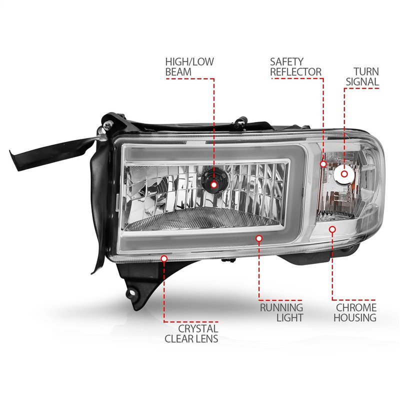 Anzo USA | LED Crystal Headlight - Ram 1500 / 2500 / 3500 2000-2002