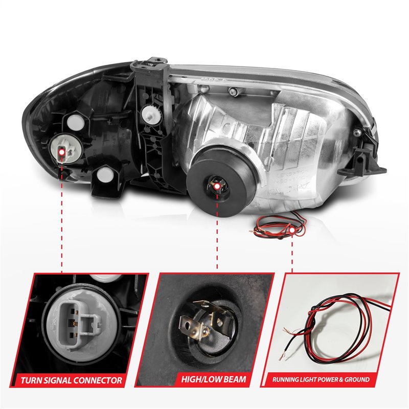 Anzo USA | Crystal Headlight Set - Tundra 3.4L / 4.7L 2000-2004
