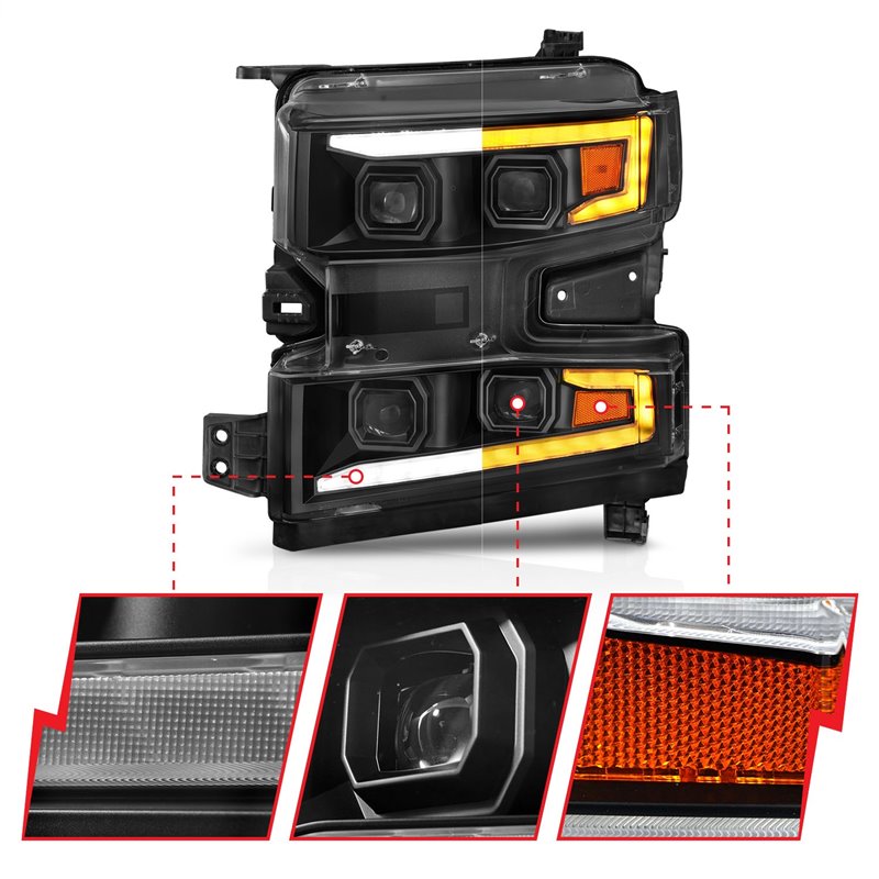 Anzo USA | LED Projector Headlight - Silverado 1500 / Limited 2019-2022