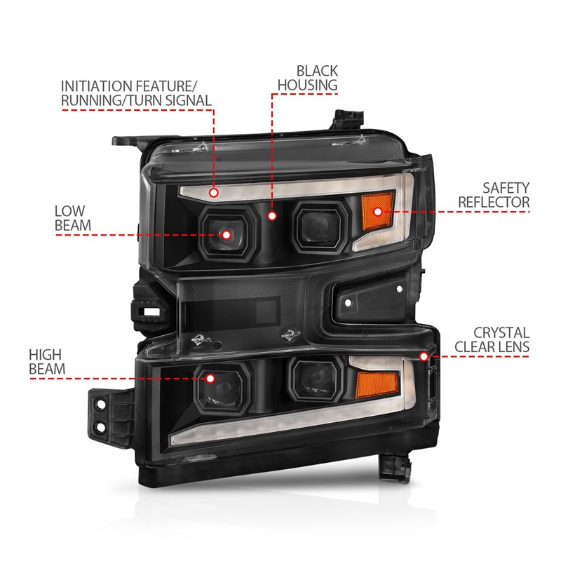 Anzo USA | LED Projector Headlight - Silverado 1500 / Limited 2019-2022