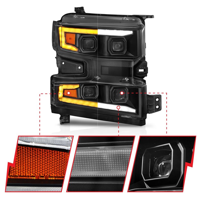 Anzo USA | LED Projector Headlight - Silverado 1500 / Limited / WT 2019-2022