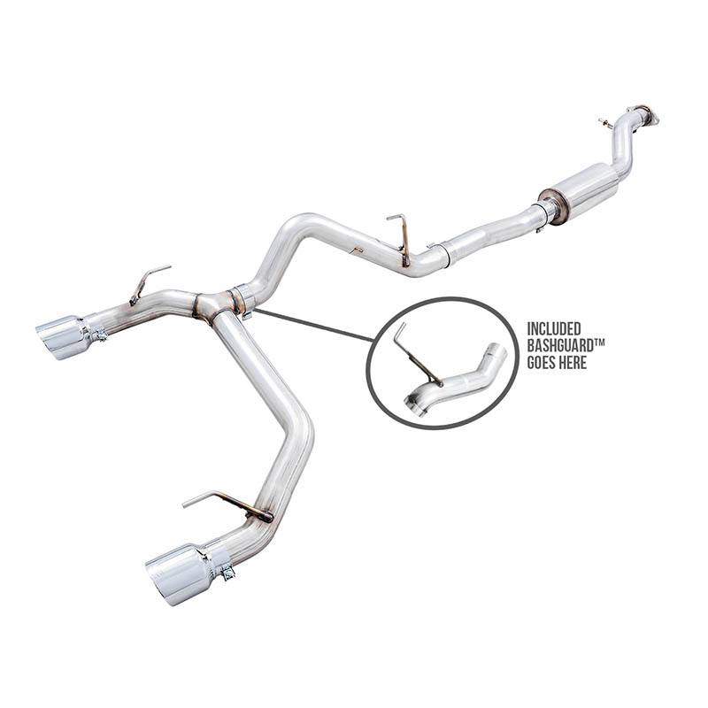 AWE Tuning | 0FG Cat-Back Exhaust (Dual 4.5" Chrome Tips) - Bronco 2.3T / 2.7T 2021-2023