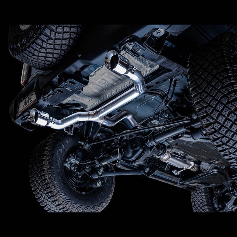 AWE Tuning | 0FG Cat-Back Exhaust (Dual 4.5" Chrome Tips) - Bronco 2.3T / 2.7T 2021-2023