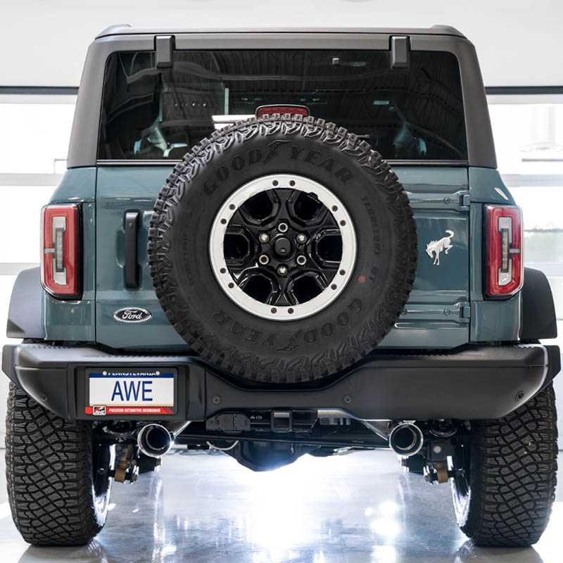 AWE Tuning | 0FG Cat-Back Exhaust (Dual 4.5" Chrome Tips) - Bronco 2.3T / 2.7T 2021-2023