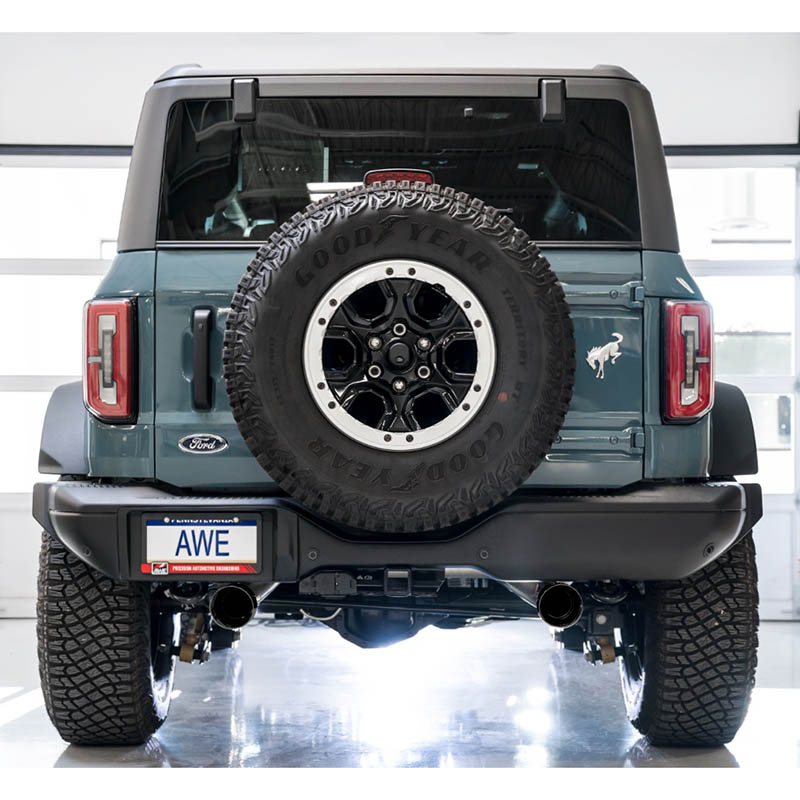 AWE Tuning | 0FG Cat-Back Exhaust (Dual 4.5" Black Tips) - Bronco 2.3T / 2.7T 2021-2023