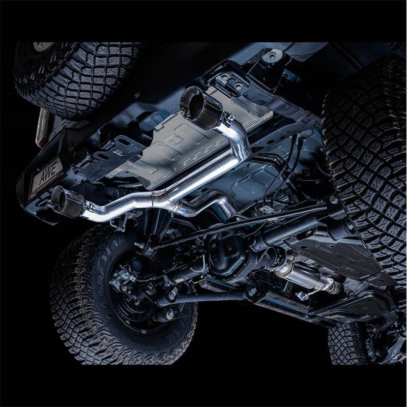 AWE Tuning | 0FG Cat-Back Exhaust (Dual 4.5" Black Tips) - Bronco 2.3T / 2.7T 2021-2023