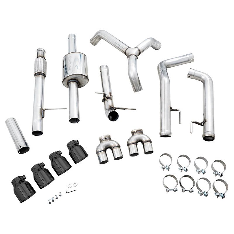 AWE Tuning | 0FG Cat-Back Exhaust Black Tips - Silverado / Sierra 1500 / Limited 5.3L 2019-2023