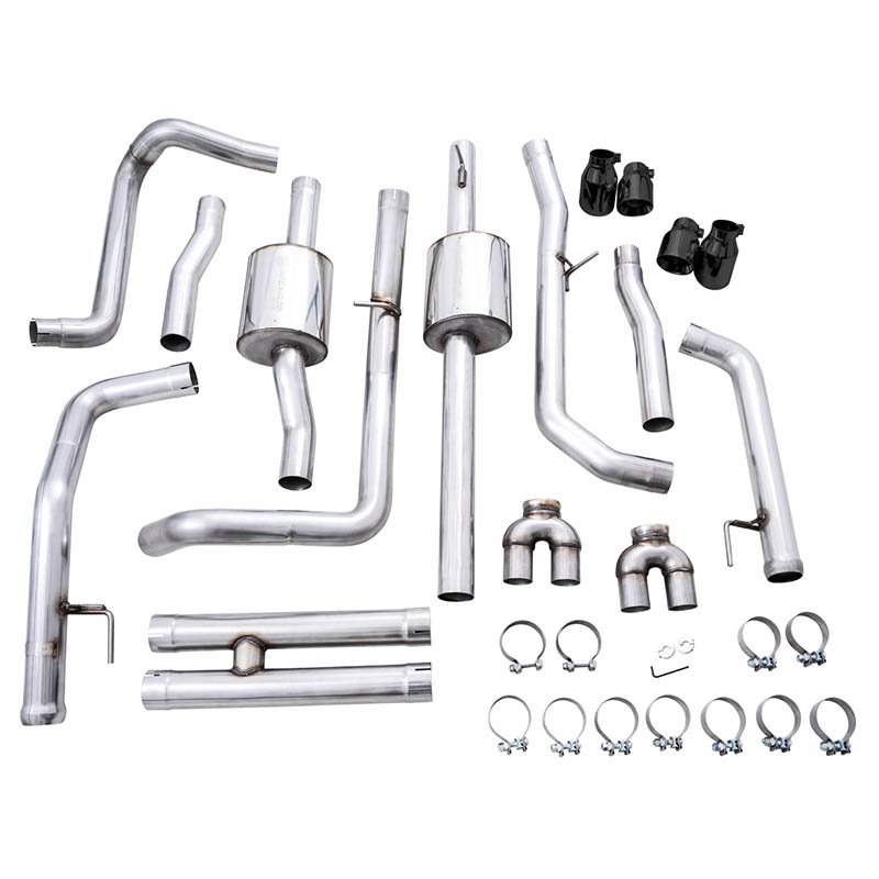 AWE Tuning | 0FG Cat-Back Exhaust Black Tips - Silverado / Sierra 1500 / Limited 6.2L 2019-2023