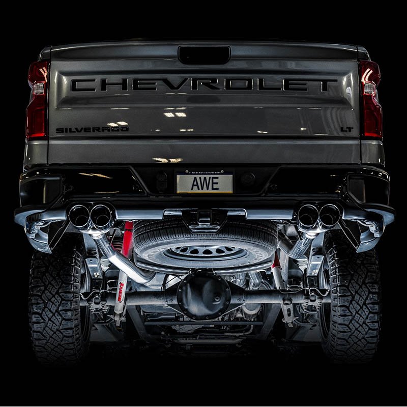 AWE Tuning | 0FG Cat-Back Exhaust Black Tips - Silverado / Sierra 1500 / Limited 6.2L 2019-2023