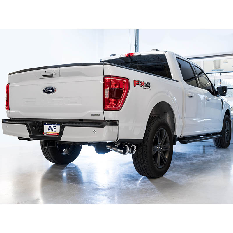 AWE Tuning | 0FG Cat-Back Exhaust (Dual Side Exit Chrome) - F-150 2.7T 2021-2023