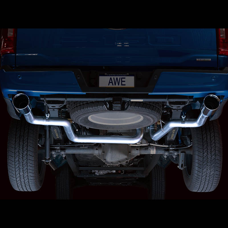 AWE Tuning | 0FG Cat-Back Exhaust (Dual Split Rear Exit Black) - F-150 2.7T 2021-2023