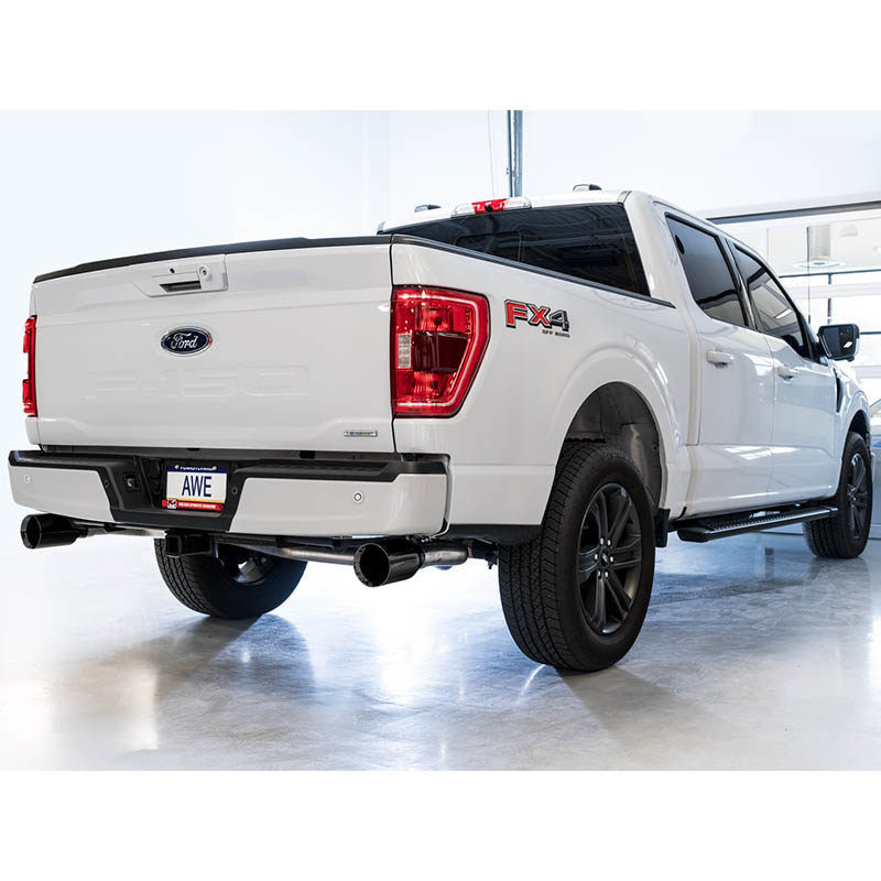 AWE Tuning | 0FG Cat-Back Exhaust (Dual Split Rear Exit Black) - F-150 2.7T 2021-2023