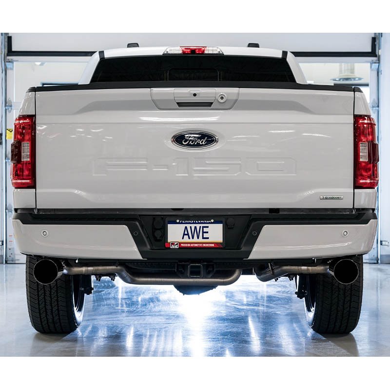 AWE Tuning | 0FG Cat-Back Exhaust (Dual Split Rear Exit Black) - F-150 2.7T 2021-2023