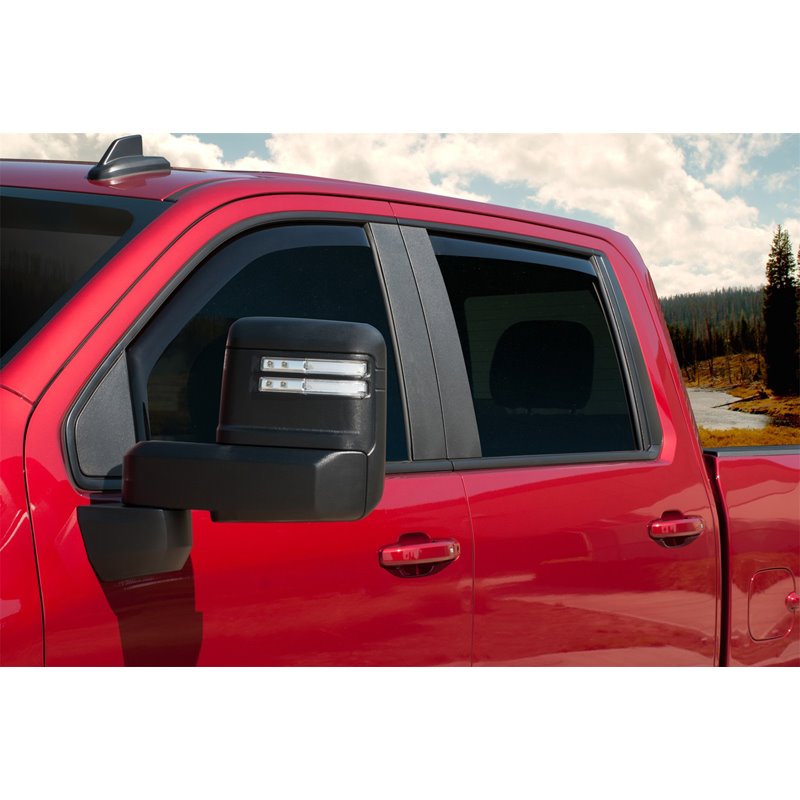 EGR | In-Channel Window Visors - Front/Rear Set - Matte Black - Silverado 2500 HD / Silverado 3500 HD / Sierra 2500 HD / Sierra 