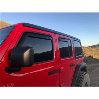 EGR | In-Channel Window Visors - Front/Rear Set - Matte Black - Gladiator / Wrangler (JL) 2018-2021