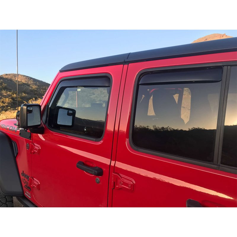 EGR | In-Channel Window Visors - Front/Rear Set - Matte Black - Gladiator / Wrangler (JL) 2018-2021