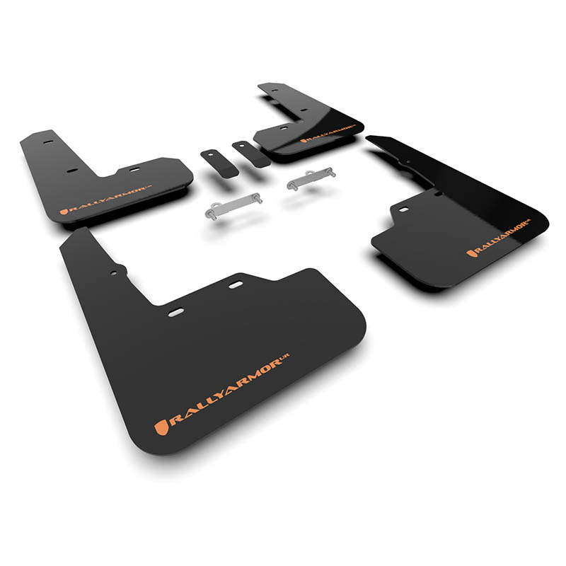 RallyArmor | Black UR Mud Flap Orange Logo - WRX 2022-2024