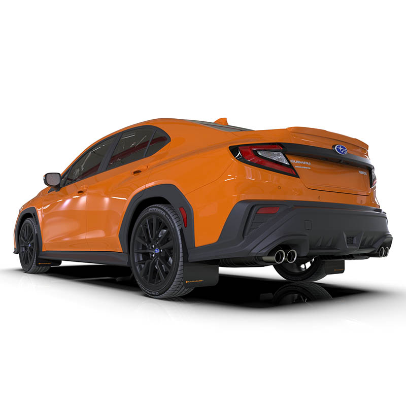 RallyArmor | Black UR Mud Flap Orange Logo - WRX 2022-2024