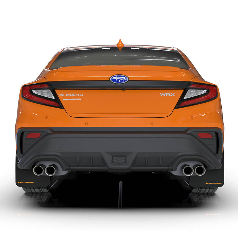RallyArmor | Black UR Mud Flap Orange Logo - WRX 2022-2024