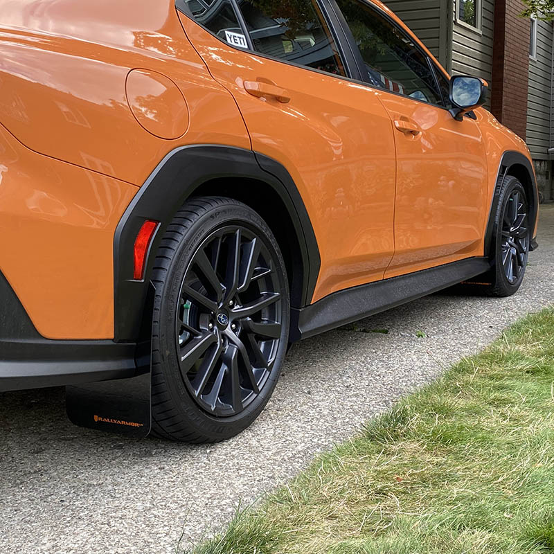 RallyArmor | Black UR Mud Flap Orange Logo - WRX 2022-2024