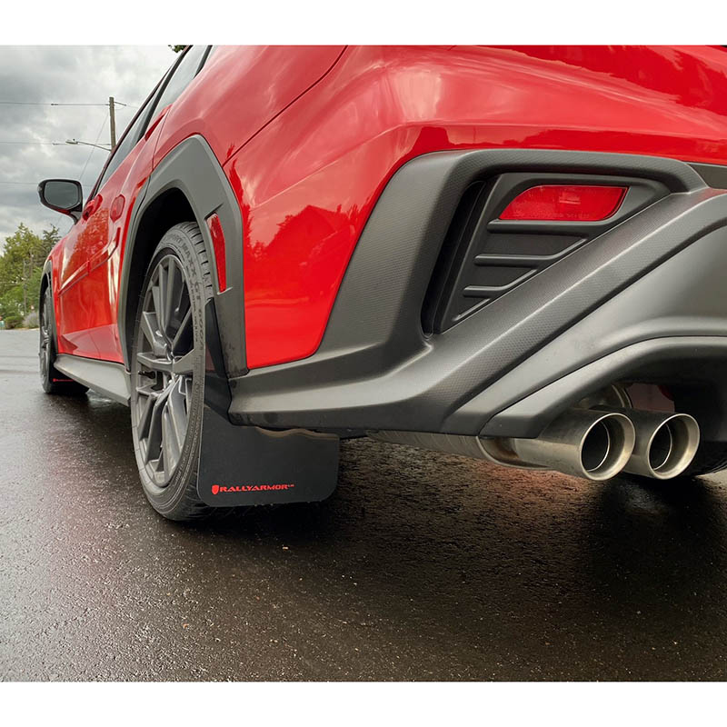 RallyArmor | Black UR Mud Flap Red Logo - WRX 2022-2024