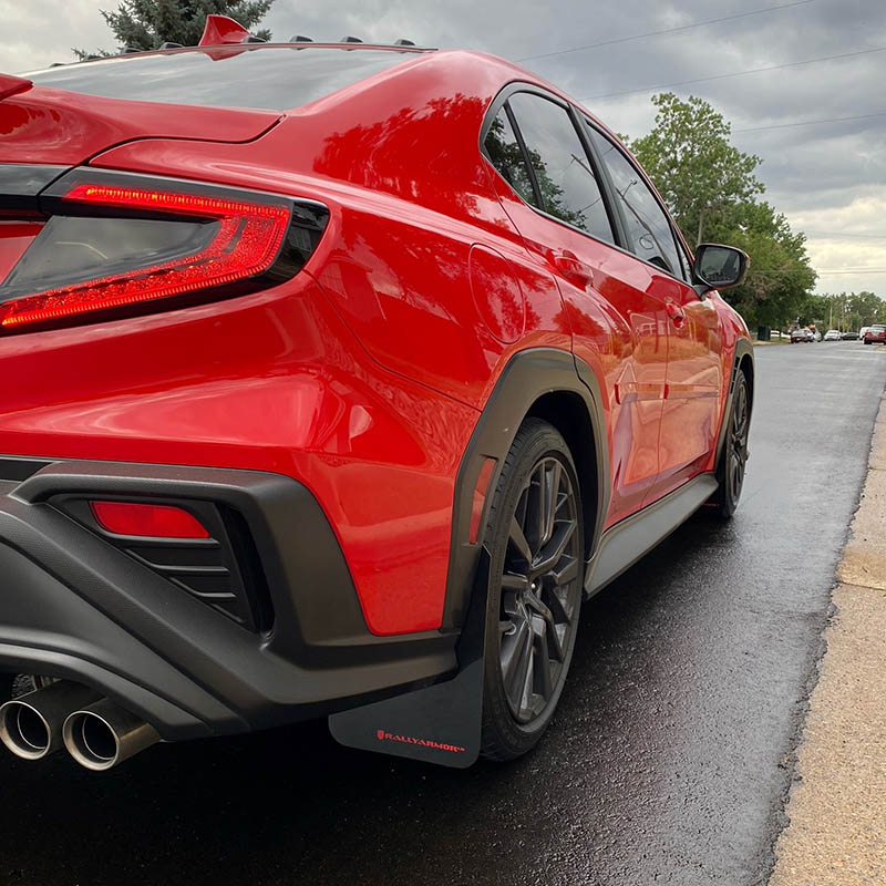 RallyArmor | Black UR Mud Flap Red Logo - WRX 2022-2024