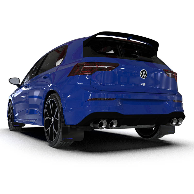 RallyArmor | Black UR Mud Flap Blue Logo - Golf GTI / R (MK8) 2022-2024