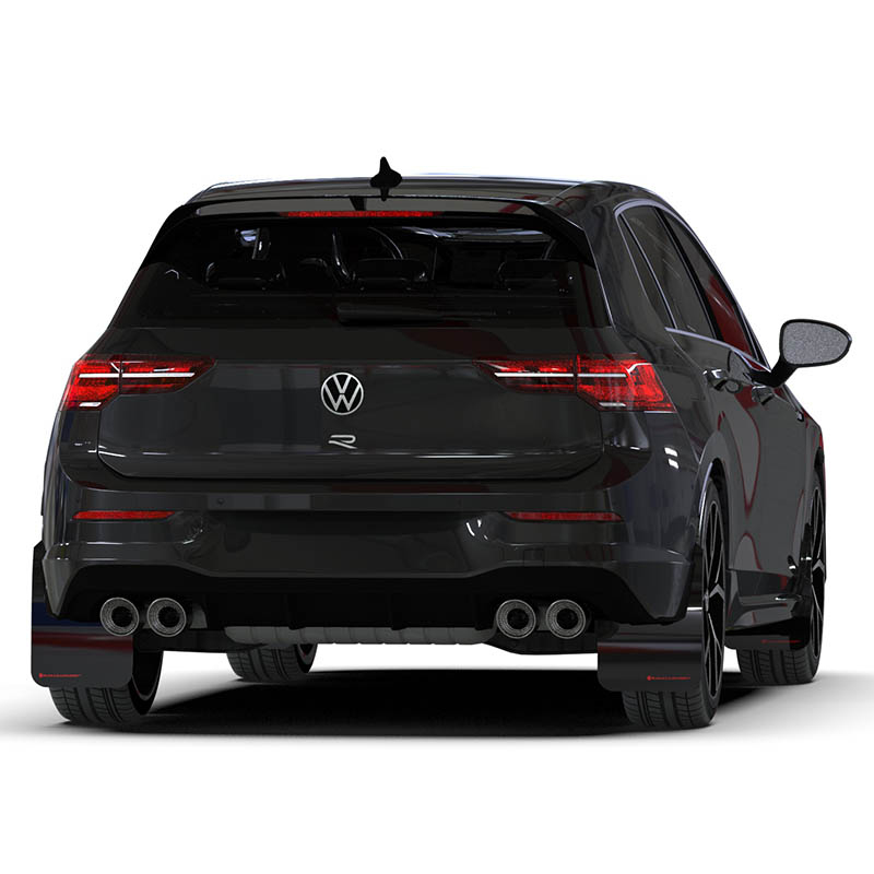 RallyArmor | Black UR Mud Flap Red Logo - Golf GTI / R (MK8) 2022-2024
