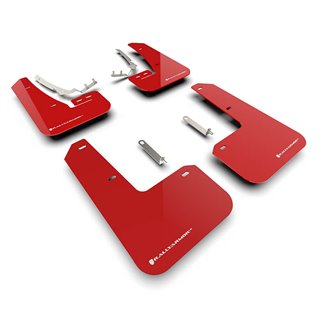 RallyArmor | Red UR Mud Flap White Logo - Golf GTI / R (MK8) 2022-2024