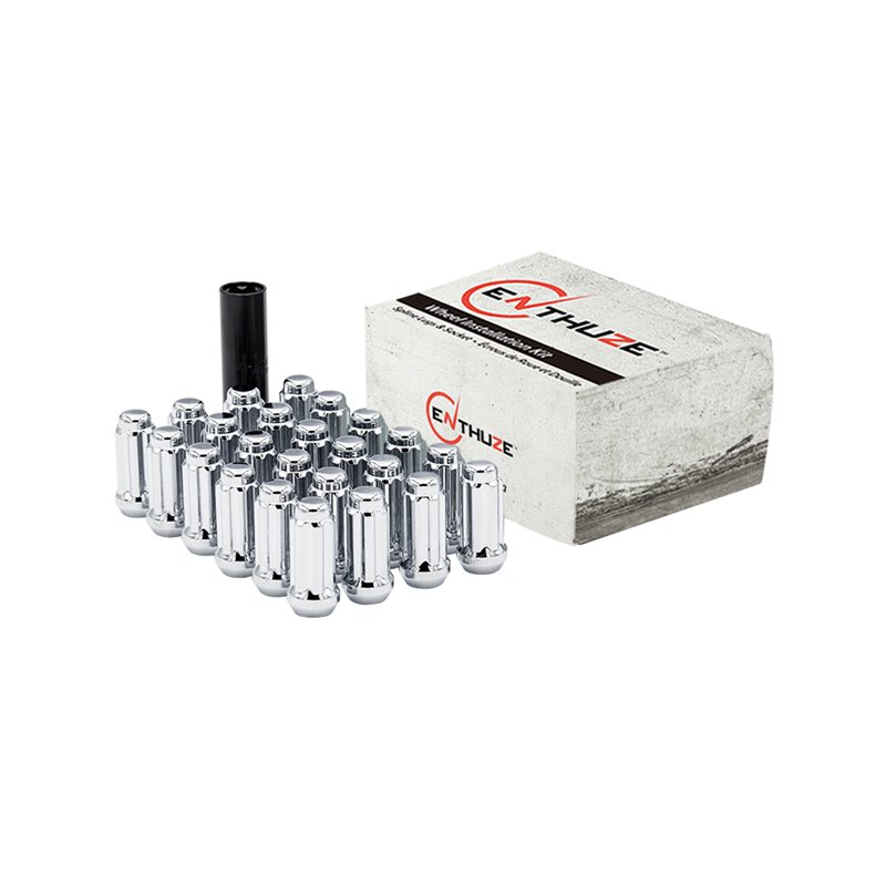 Enthuze | Lug Nuts (24) - Closed End Long - Chrome - 14MM X 2.00