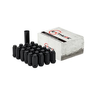 Enthuze | Lug Nuts (32) - Closed End Long - Black - 14MM X 2.00