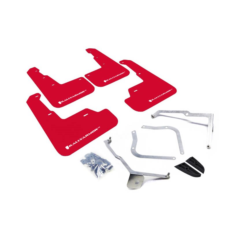 RallyArmor | Red Mud Flap White Logo - WRX / STI 2015-2021