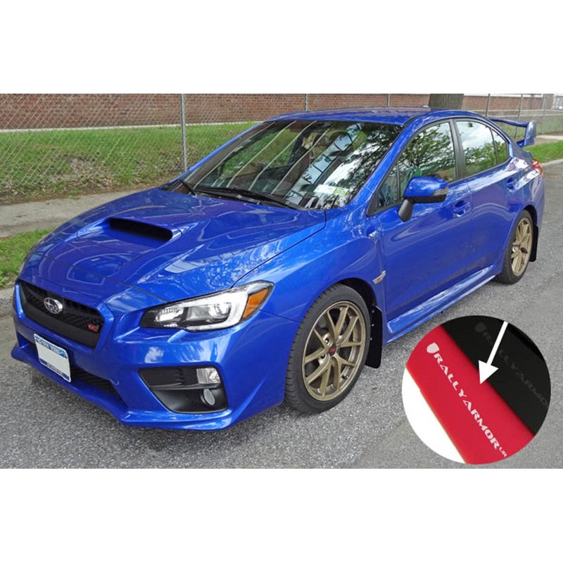 RallyArmor | Red Mud Flap White Logo - WRX / STI 2015-2021