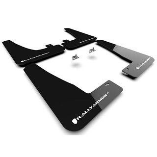 RallyArmor | Black UR Mud Flap White Logo - Tesla Model X / X Plaid 2022-2024