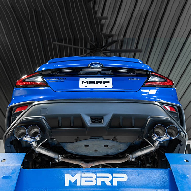 MBRP | Axle-Back Exhaust Quad Rear Exit, Race - Embouts Bleu Brûlé - WRX 2.4T 2022-2023