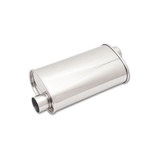 Vibrant | STREETPOWER Oval Muffler, 2.25" inlet/outlet (Offset-Offset)