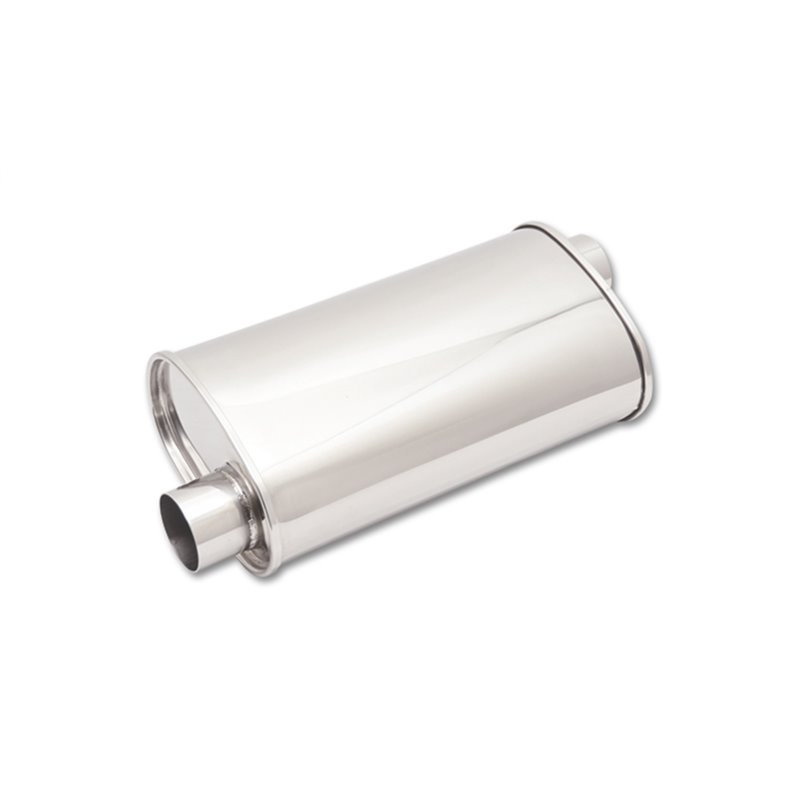 Vibrant | STREETPOWER Oval Muffler, 2.25" inlet/outlet (Offset-Offset)