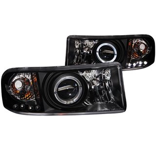 ANZO | Projector Headlights w/ Halo Black - Ram 1500 / 2500 / 3500 2000-2002