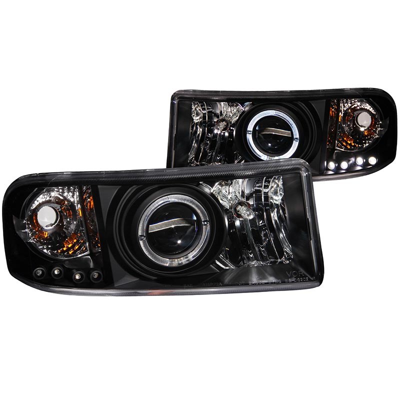 ANZO | Projector Headlights w/ Halo Black - Ram 1500 / 2500 / 3500 2000-2002