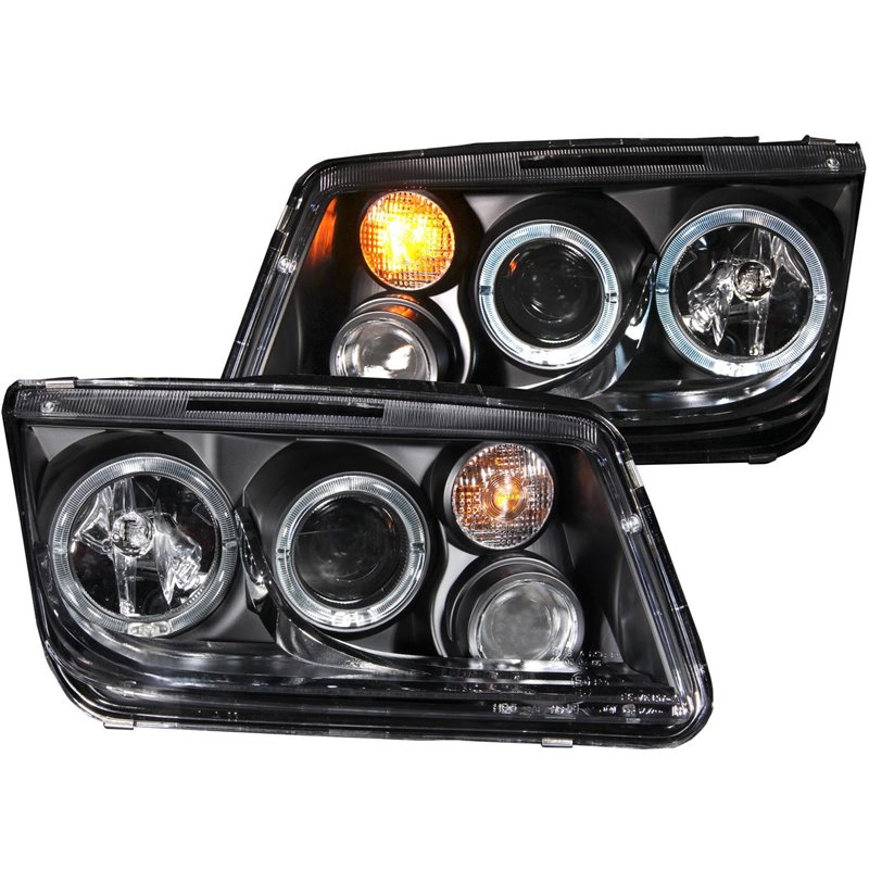 ANZO | Projector Headlights w/ Halo Black (SMD LED) - Jetta 1999-2005