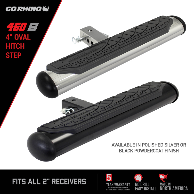Go Rhino | 4" Oval Hitch Step - Black