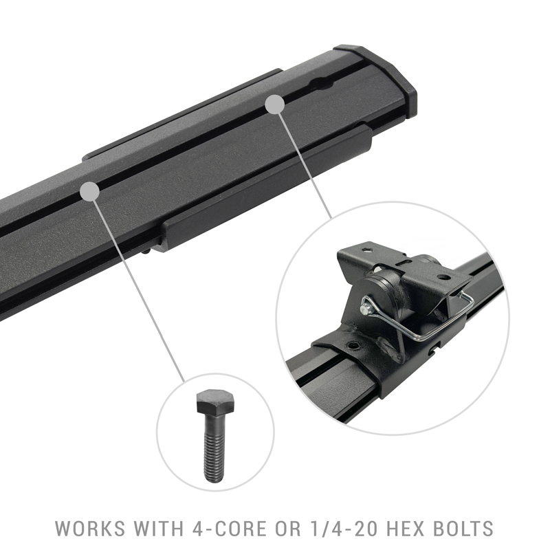 Go Rhino | XRS Cross Bars - Truck Bed Rail Kit for Mid-Sized Trucks w/o Tonneau Covers - Chevrolet / Ford / GMC / Jeep / Nissan 
