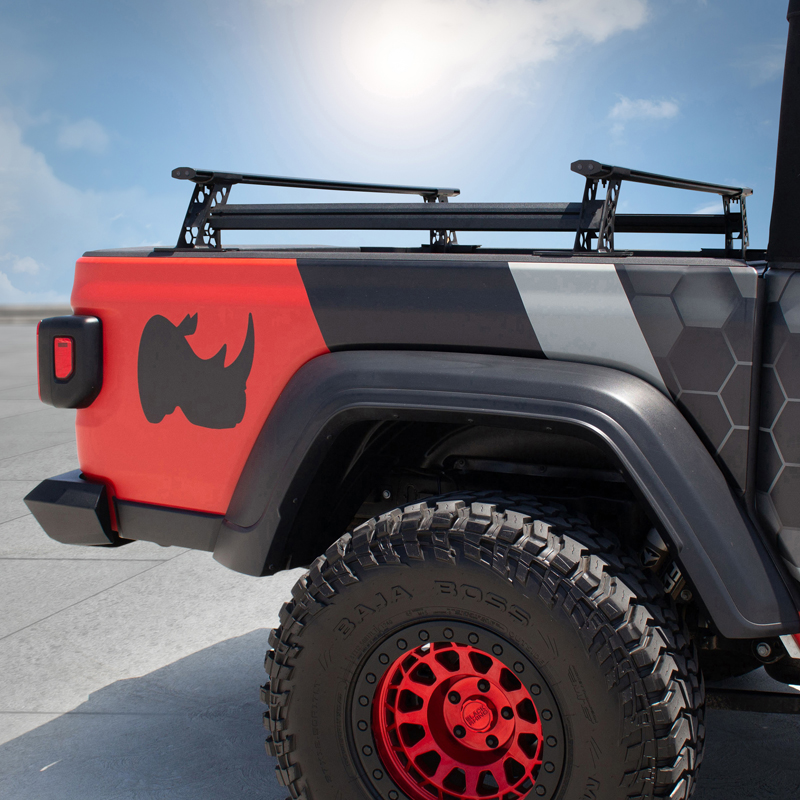 Go Rhino | XRS Cross Bars - Truck Bed Rail Kit for Mid-Sized Trucks w/o Tonneau Covers - Chevrolet / Ford / GMC / Jeep / Nissan 