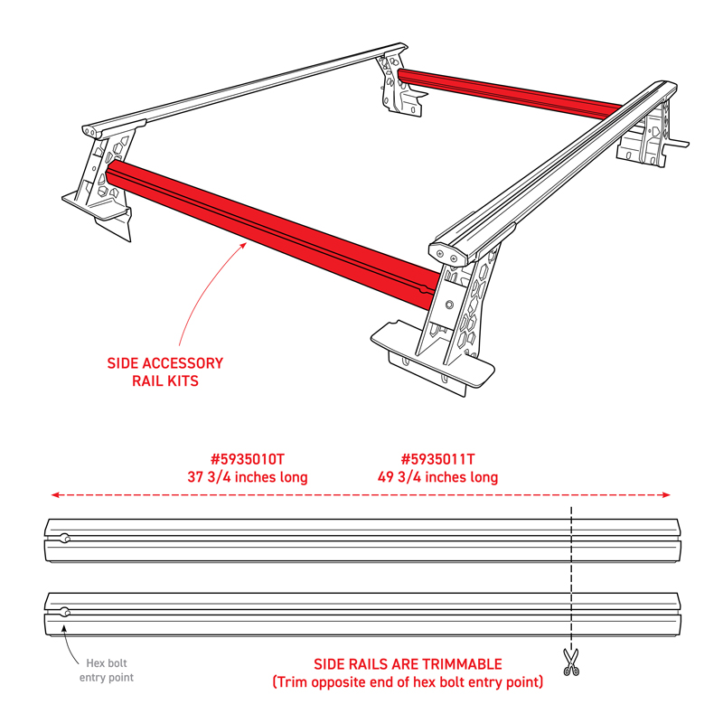 Go Rhino | XRS Cross Bars 37 3/4" Side Rail Accessory Kit