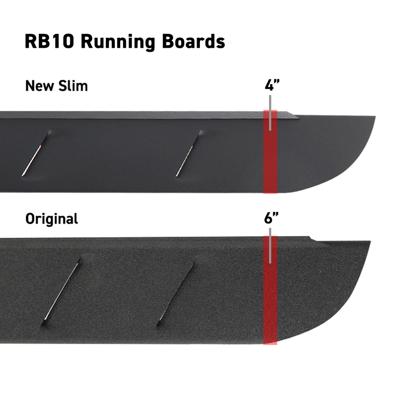 Go Rhino | RB10 Slim Line Running Boards w/ Mounting Brackets Kit - Bronco 2.3T / 2.7T 2021